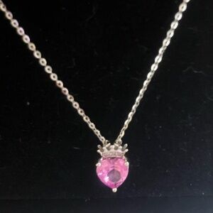 Pink Heart Crown Ncklace